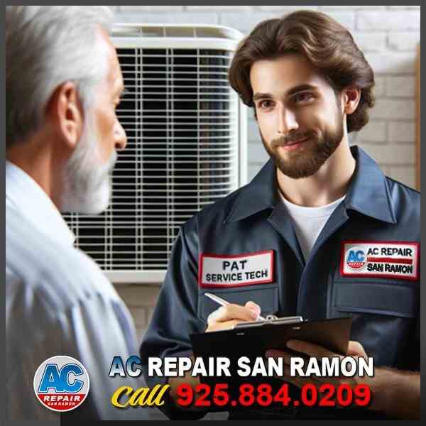 AC Repair San Ramon technician providing customer with detailed estimate for air conditioning repairs