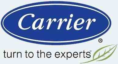 Logo of Carrier, a leading provider of innovative and sustainable heating, ventilating, and air conditioning (HVAC) systems.
